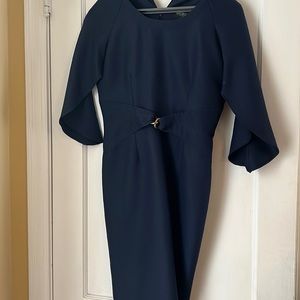 Classic blue formal dress by designer BIGIO COLLECTION! JACKIE O VIBES!